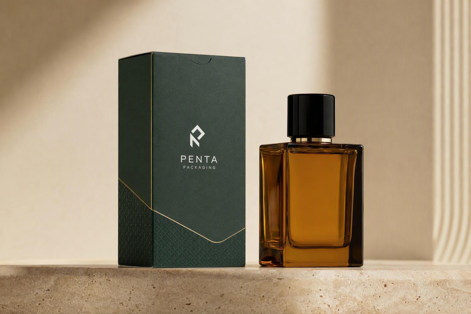 Premium paper perfume cartons with embossed and foil-stamped details